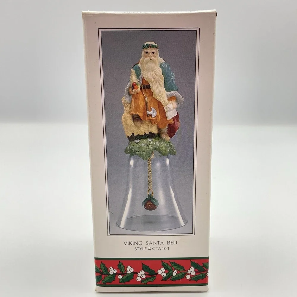 NIB Novelino Christmas Through The Ages Viking Santa Bell‎ Vintage 1992 #CTA401